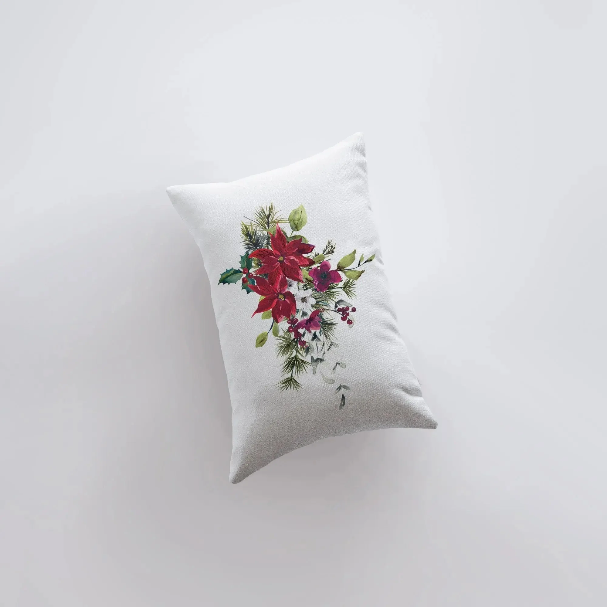 Christmas Poinsettia Throw Pillow Cover| Christmas Pillowcase | 18x12 | Holiday Decor | Christmas tree | Christmas Gifts | Room Decor by UniikPillows - Image 3