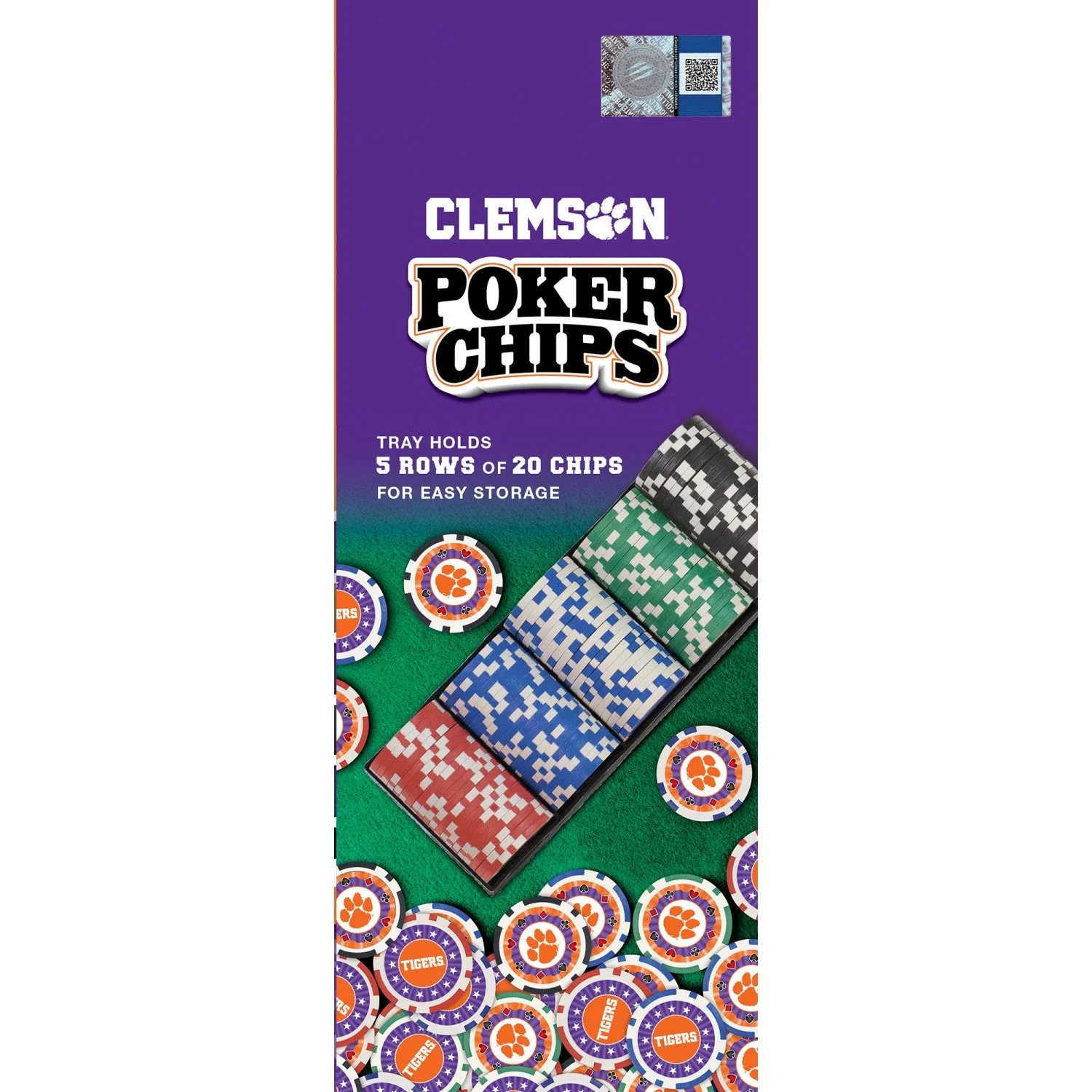 Clemson Tigers 100 Piece Poker Chips by MasterPieces Puzzle Company INC - Image 2