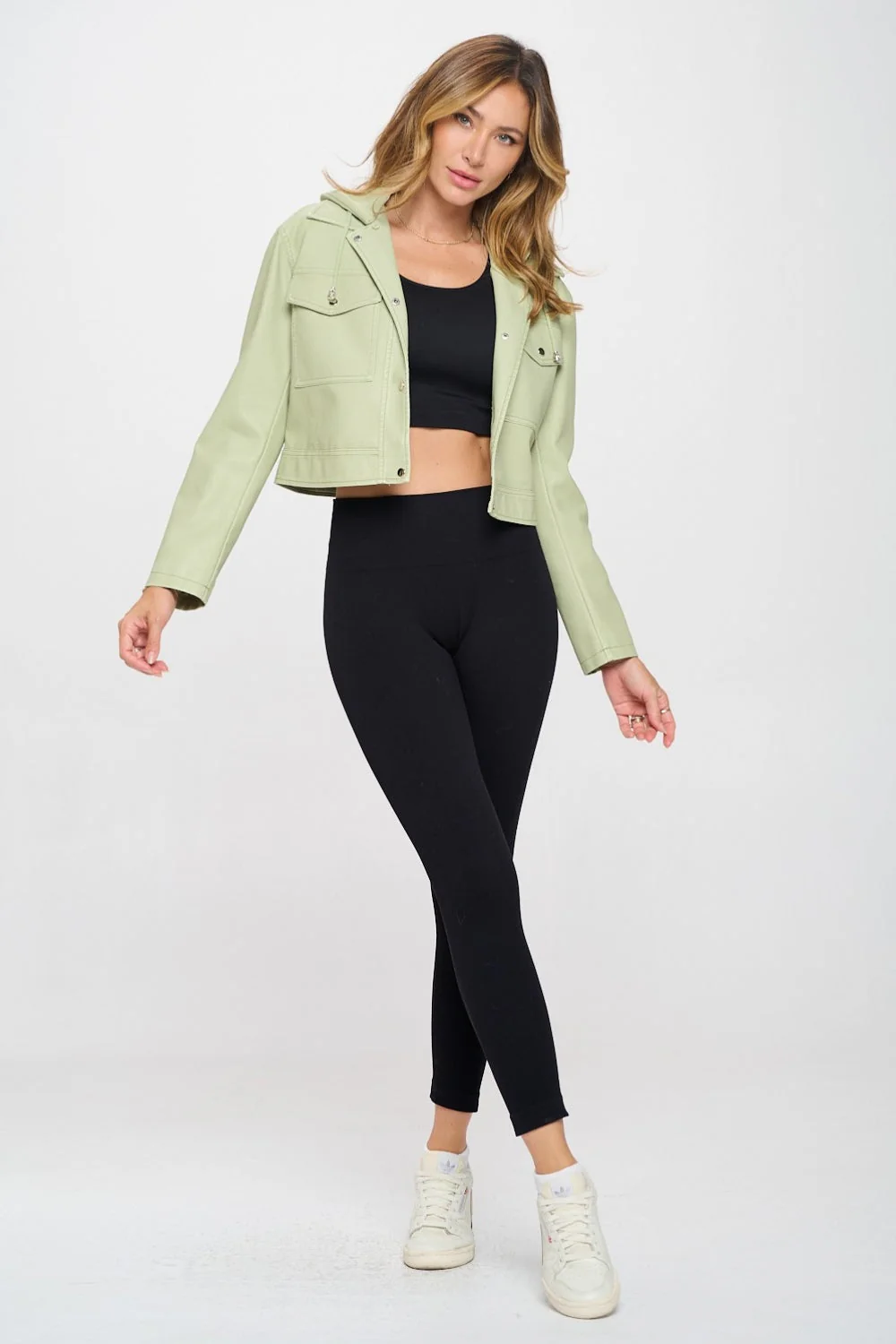Coalition LA Snap Down Cropped Hooded Jacket - Image 5