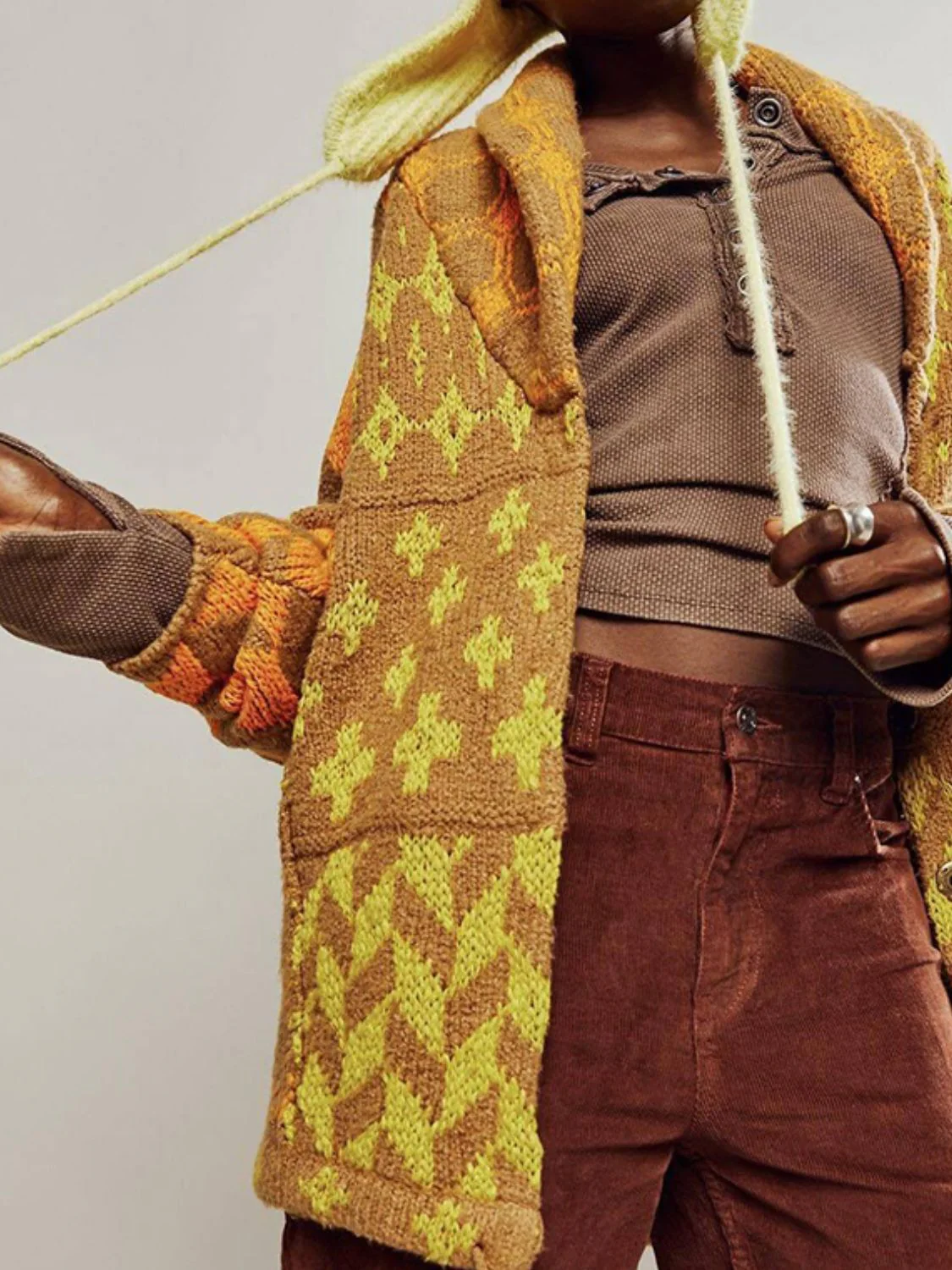 Collared Neck Long Sleeve Cardigan - Image 10