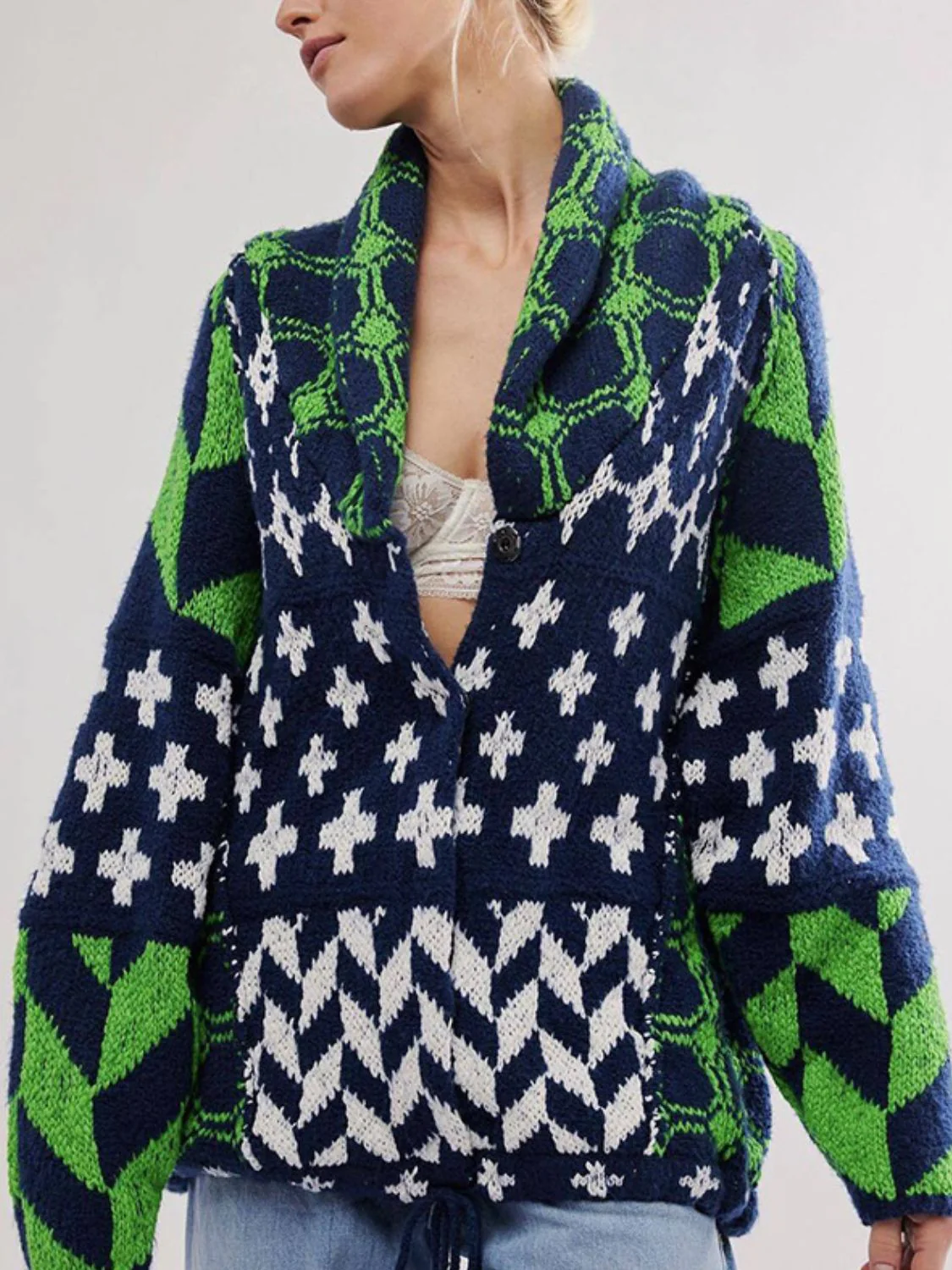 Collared Neck Long Sleeve Cardigan - Image 13