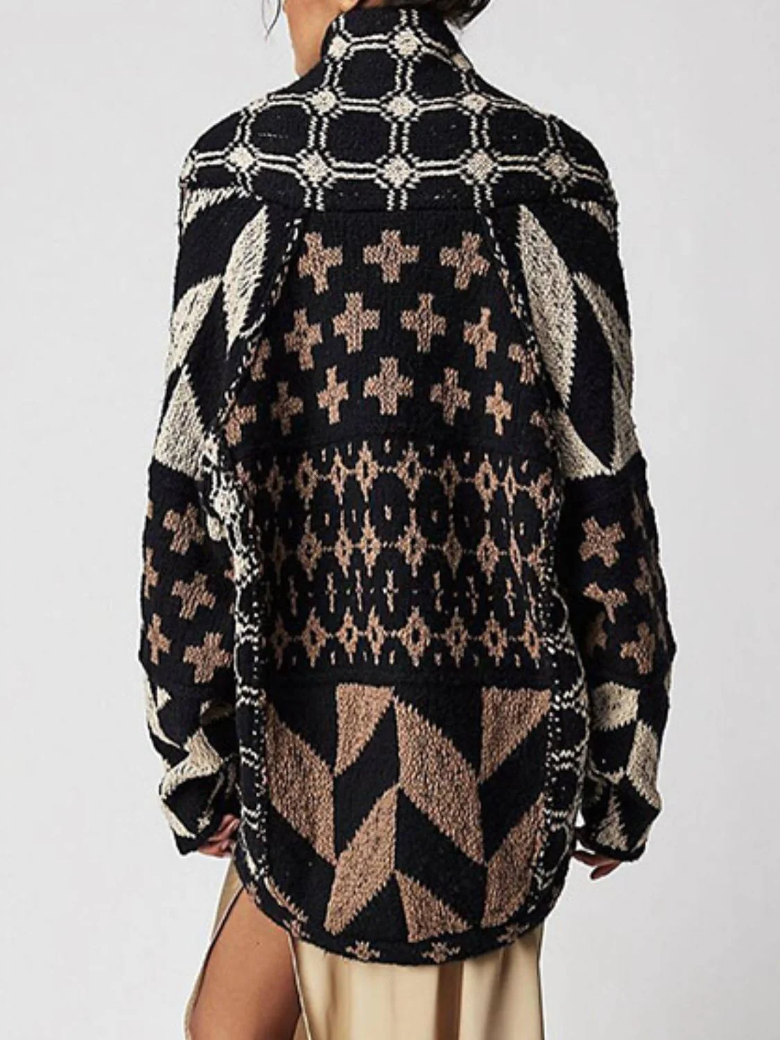 Collared Neck Long Sleeve Cardigan - Image 18