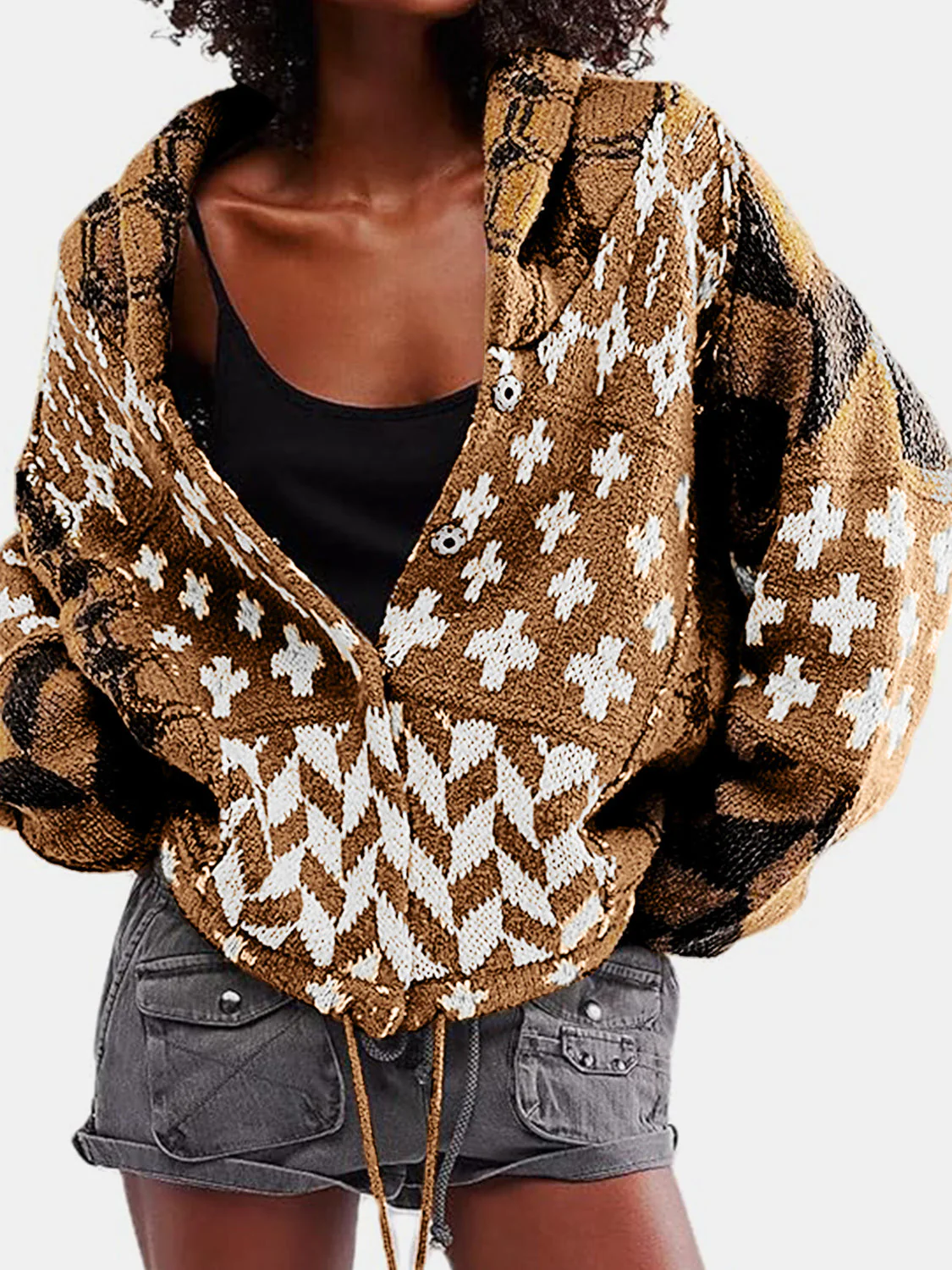 Collared Neck Long Sleeve Cardigan - Image 19