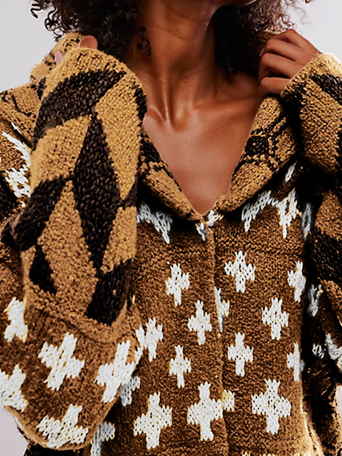 Collared Neck Long Sleeve Cardigan - Image 20