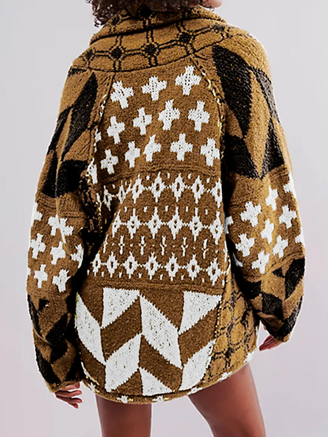 Collared Neck Long Sleeve Cardigan - Image 21