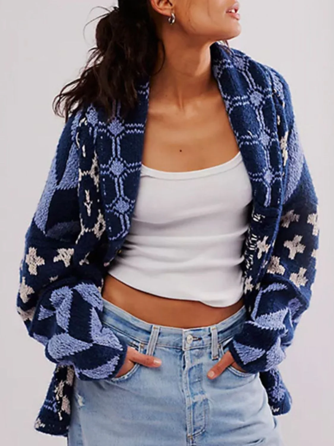 Collared Neck Long Sleeve Cardigan - Image 22