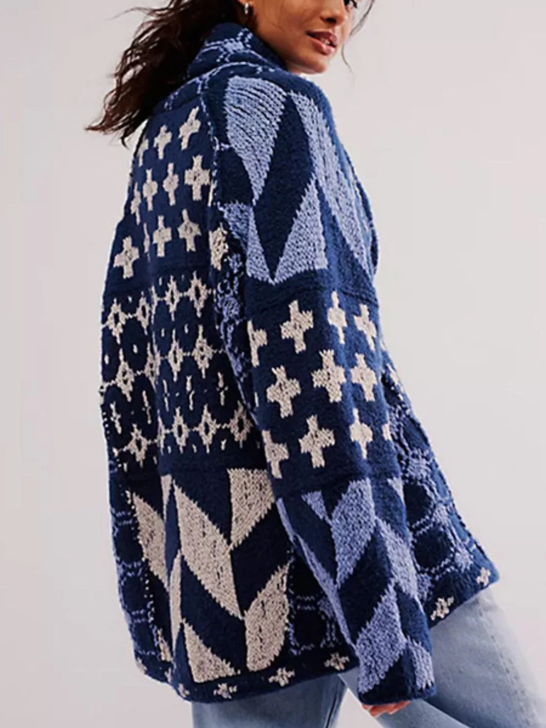 Collared Neck Long Sleeve Cardigan - Image 24