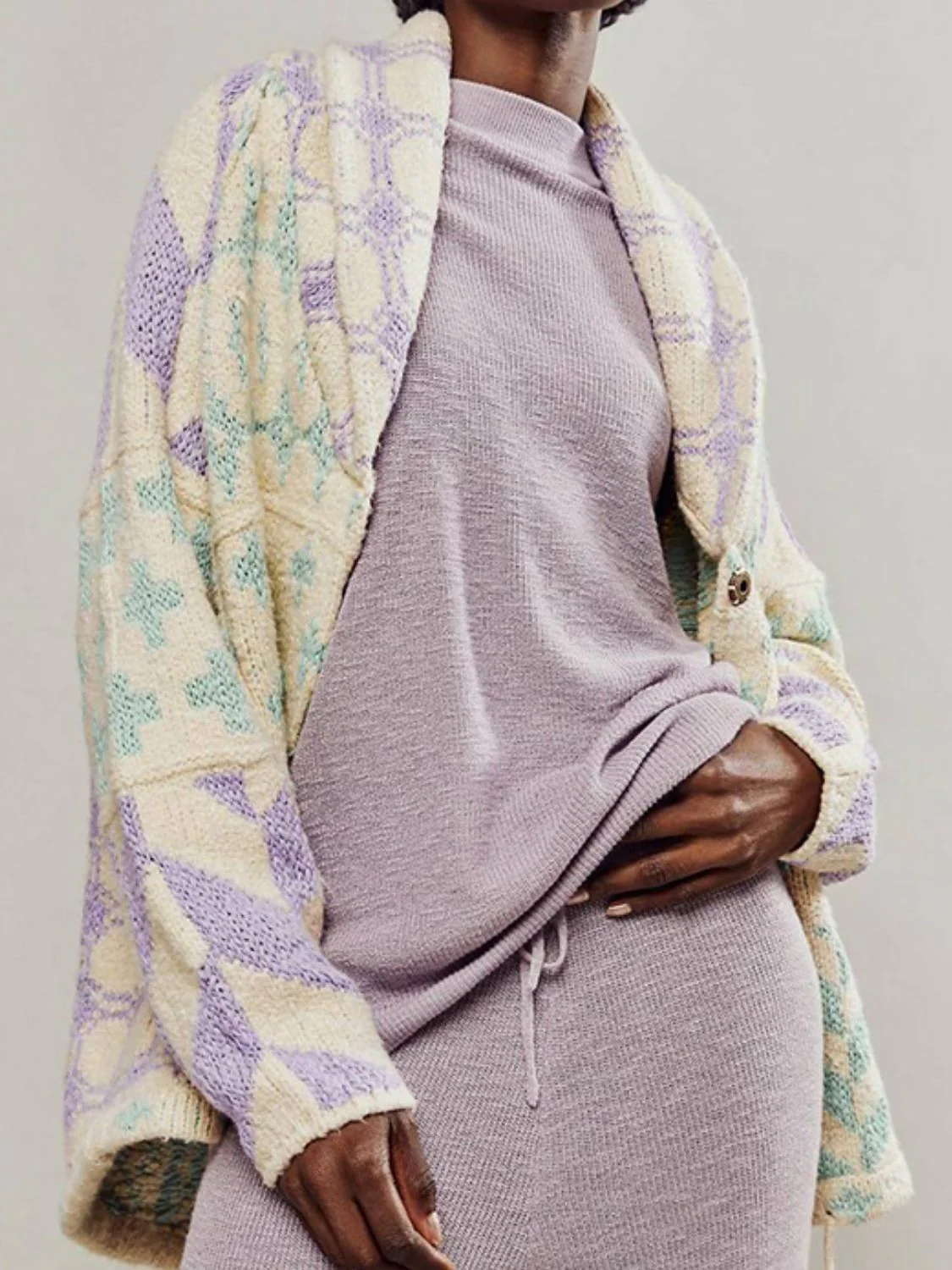 Collared Neck Long Sleeve Cardigan - Image 4