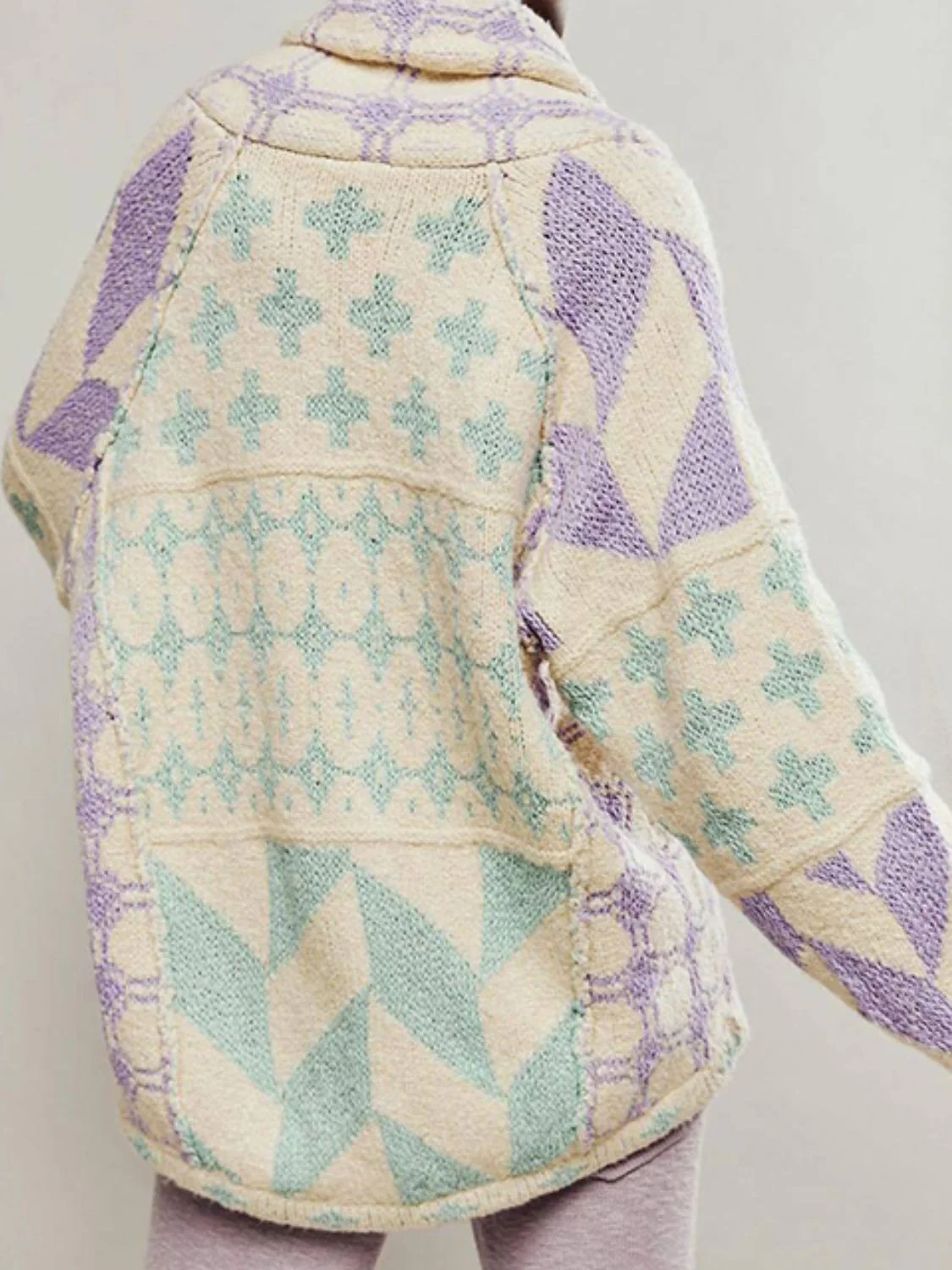 Collared Neck Long Sleeve Cardigan - Image 5