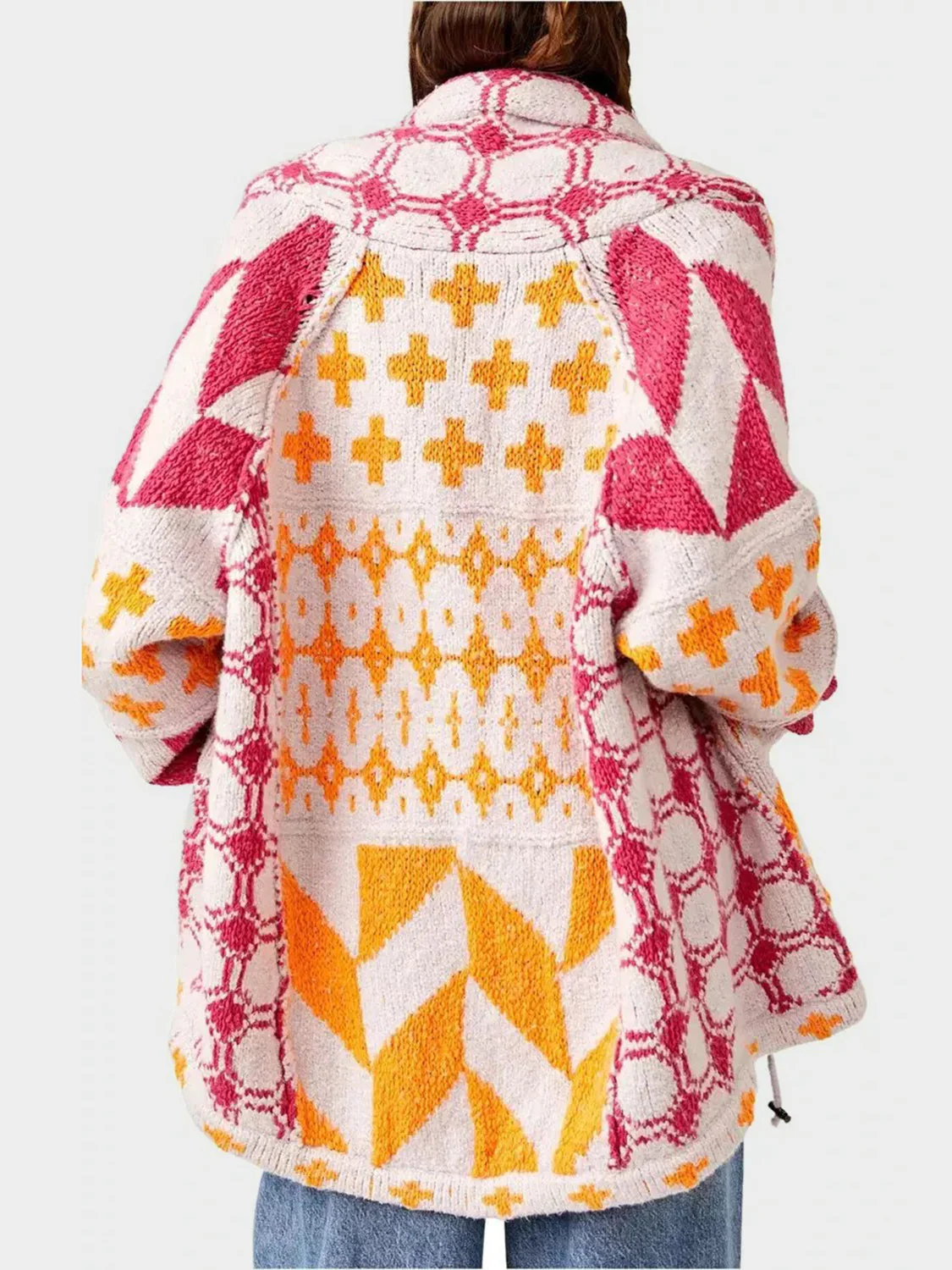 Collared Neck Long Sleeve Cardigan - Image 8
