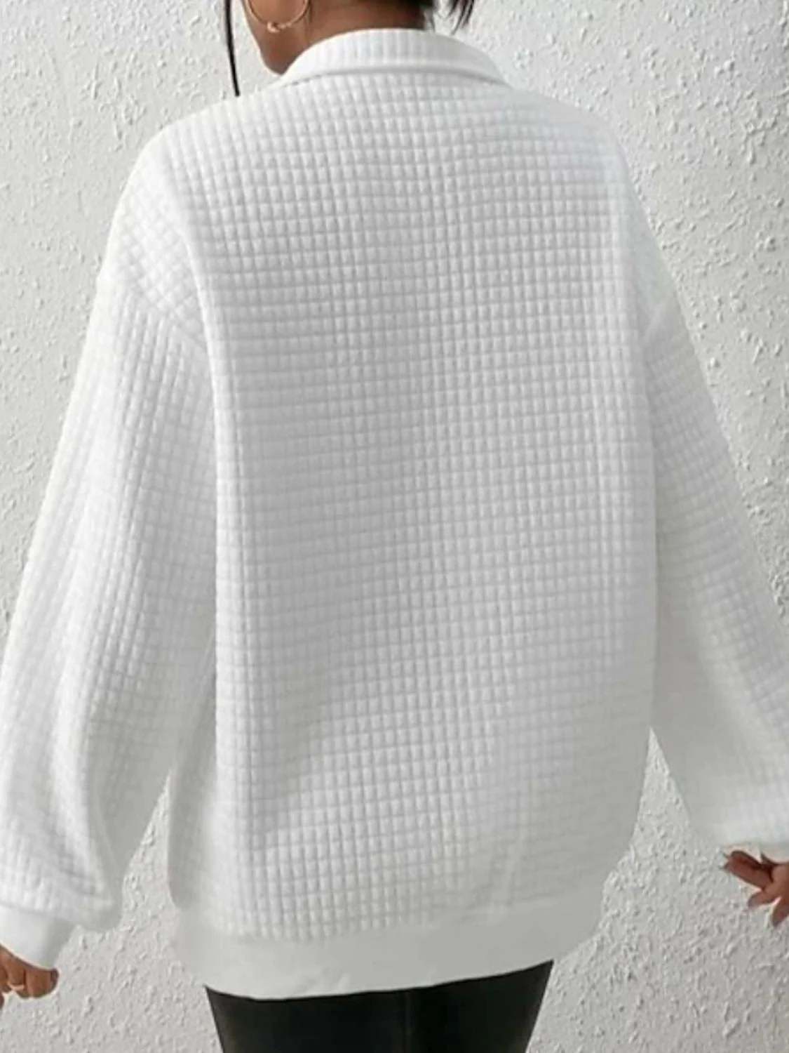 Collared Neck Long Sleeve Sweatshirt - Image 2