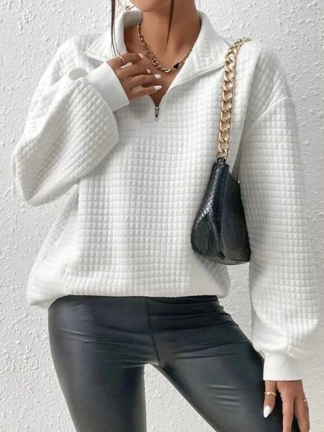 Collared Neck Long Sleeve Sweatshirt - Image 4
