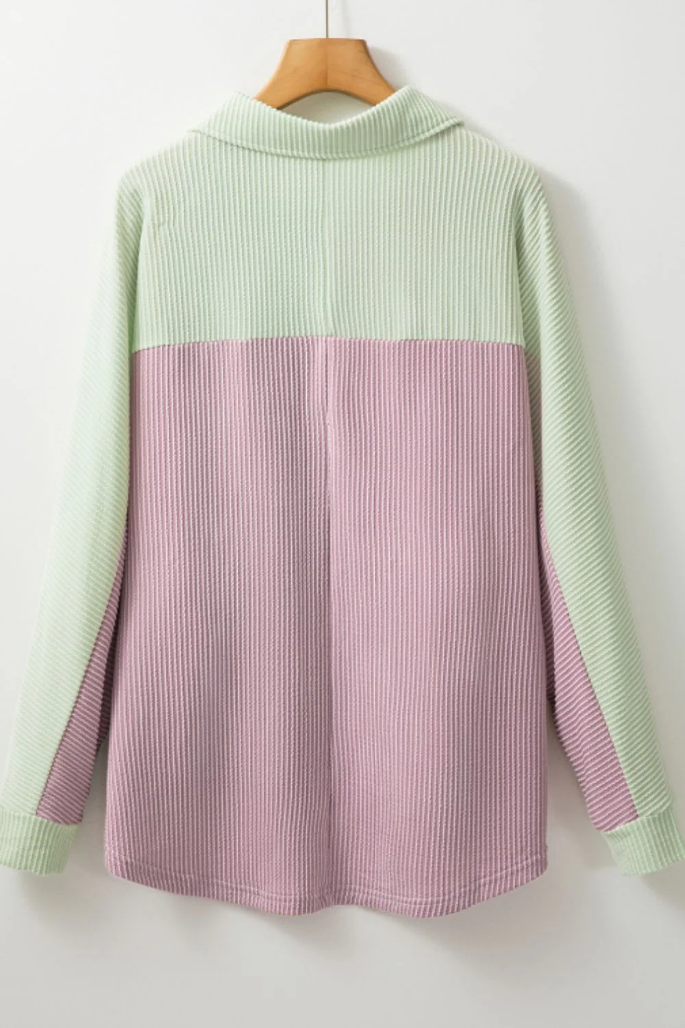 Color Block Corded Button Up Shacket - Image 6