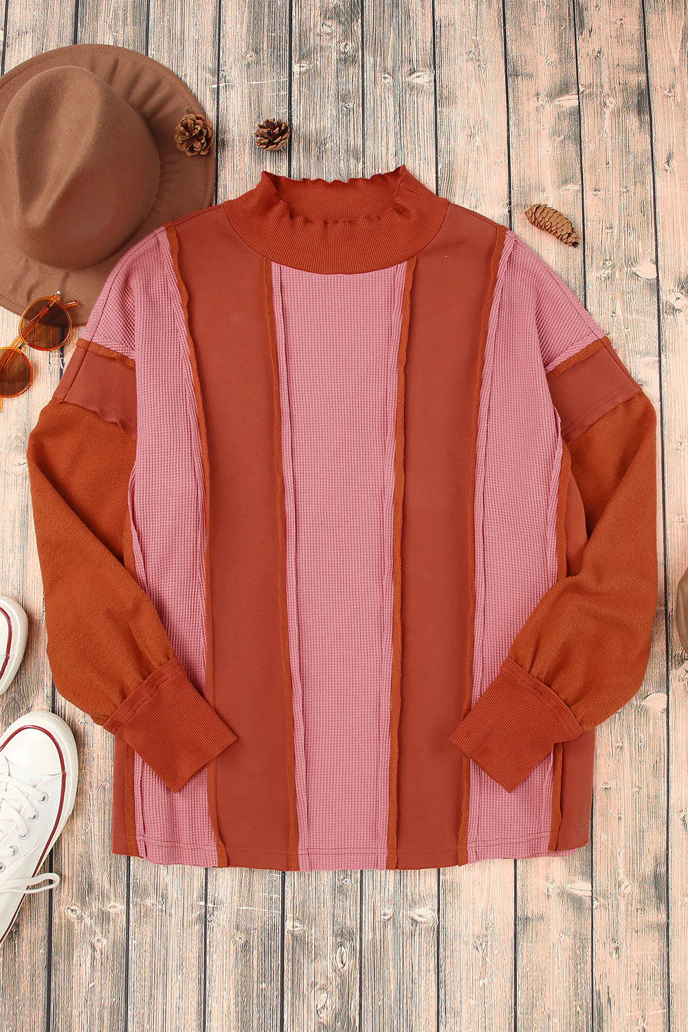 Color Block Exposed Seam Top - Image 2