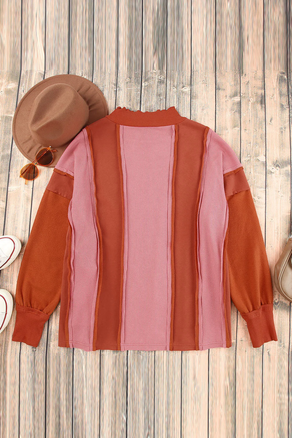Color Block Exposed Seam Top - Image 3