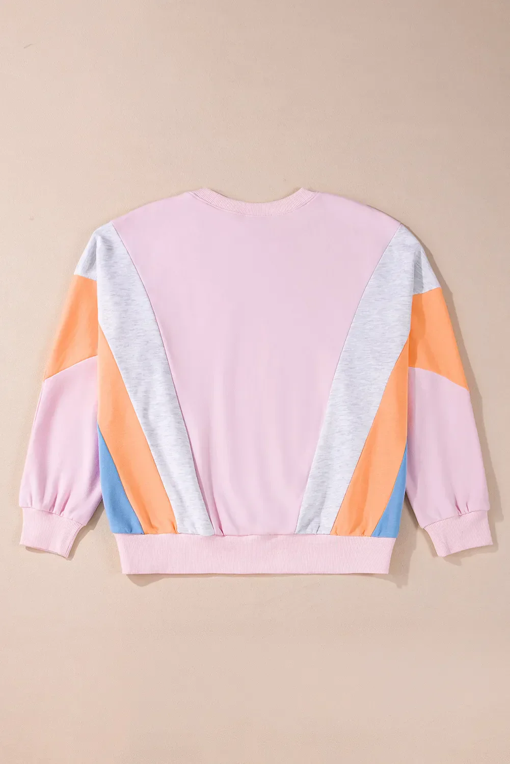 Color Block Round Neck Long Sleeve Sweatshirt - Image 3
