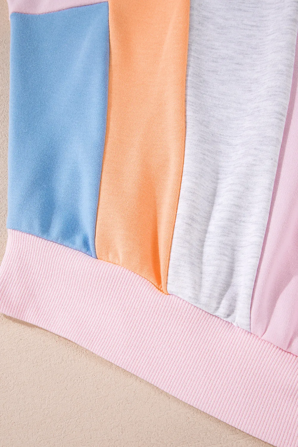 Color Block Round Neck Long Sleeve Sweatshirt - Image 4