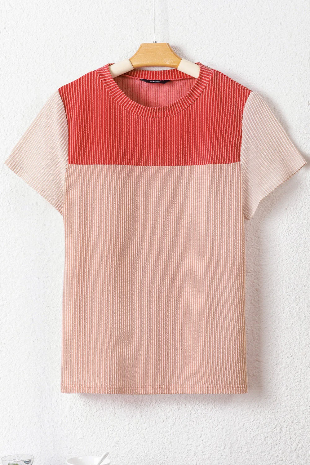 Color Block Round Neck Short Sleeve T-Shirt - Image 12