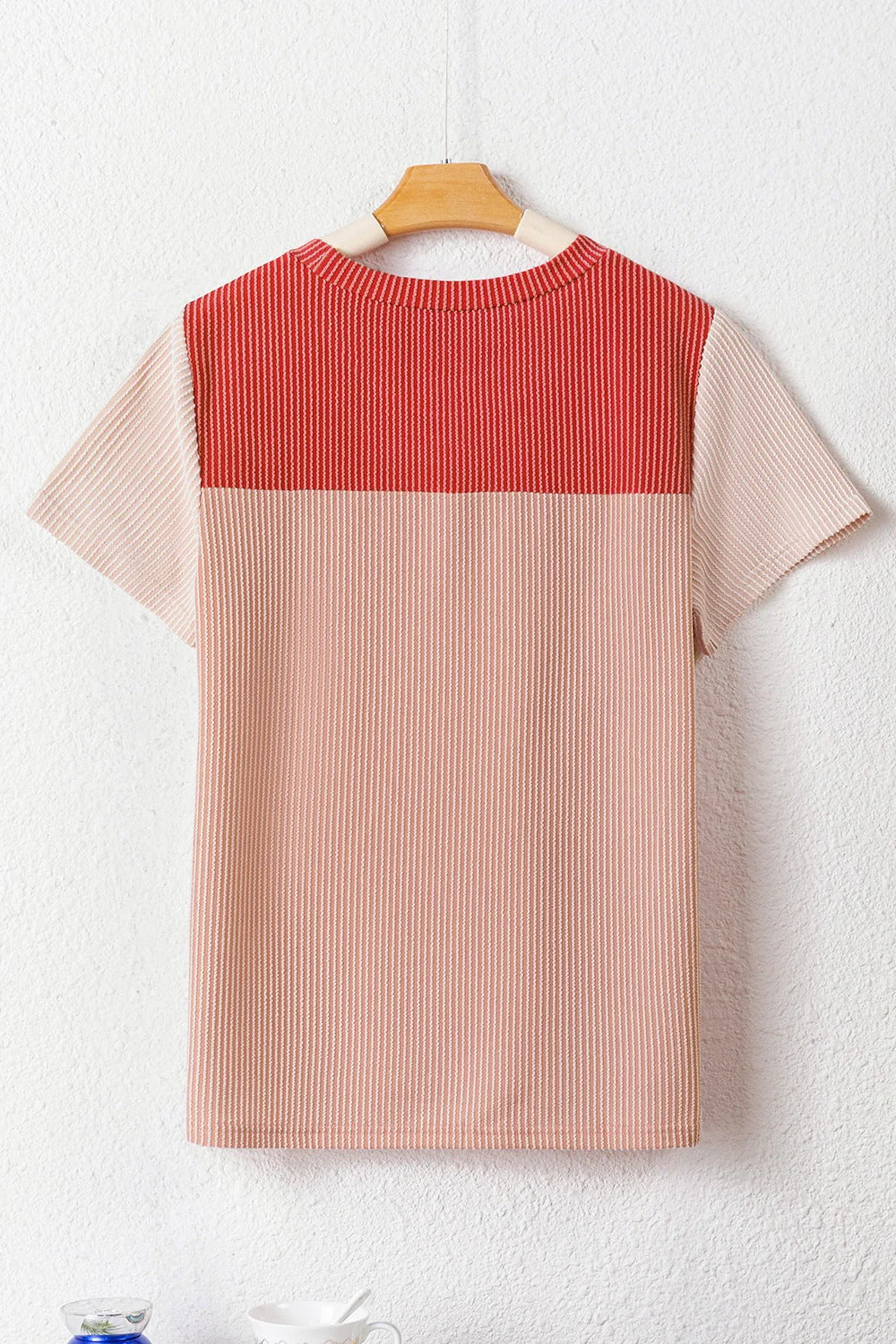 Color Block Round Neck Short Sleeve T-Shirt - Image 13