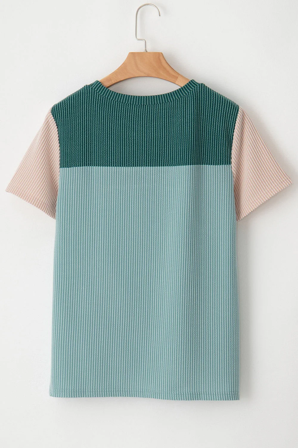 Color Block Round Neck Short Sleeve T-Shirt - Image 5
