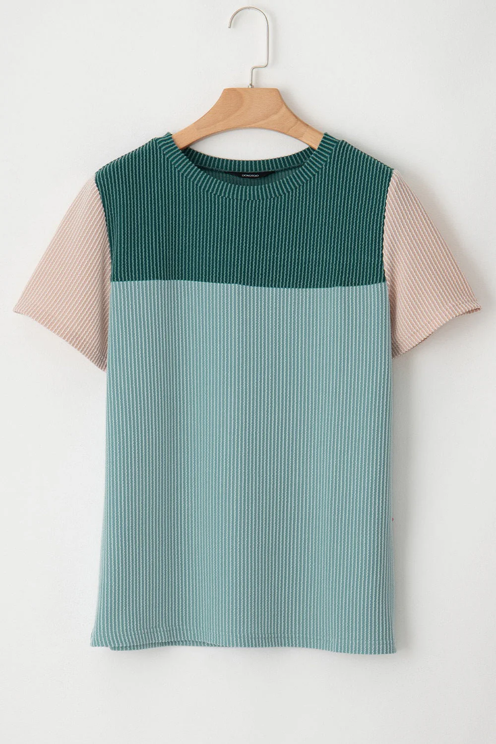 Color Block Round Neck Short Sleeve T-Shirt - Image 6