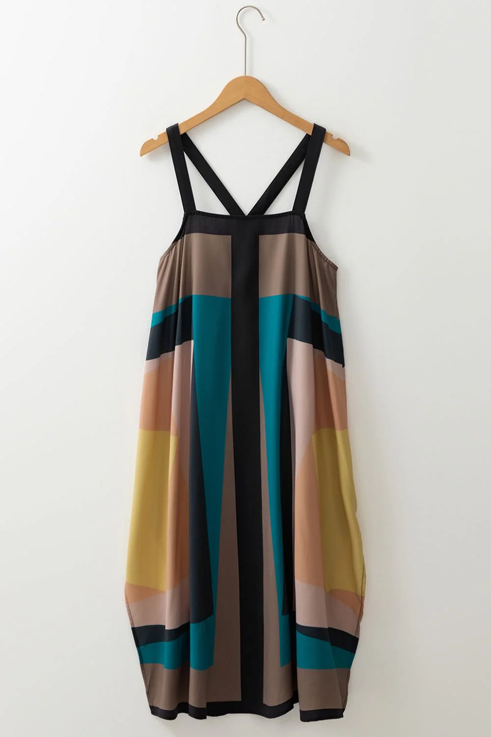 Color Block Square Neck Wide Strap Dress - Image 7