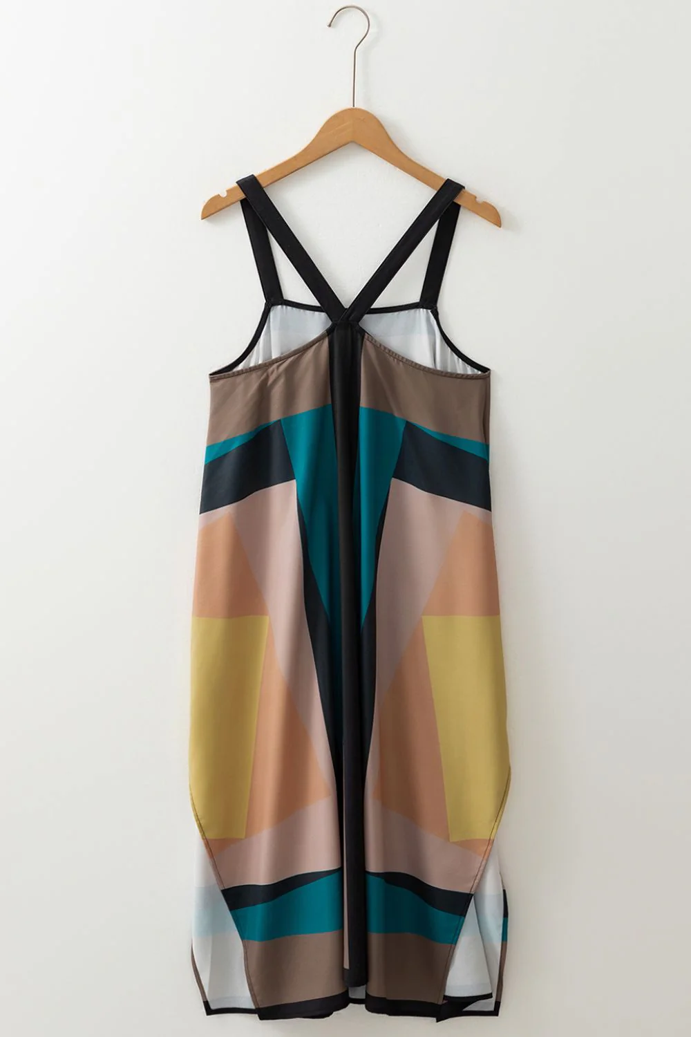 Color Block Square Neck Wide Strap Dress - Image 8