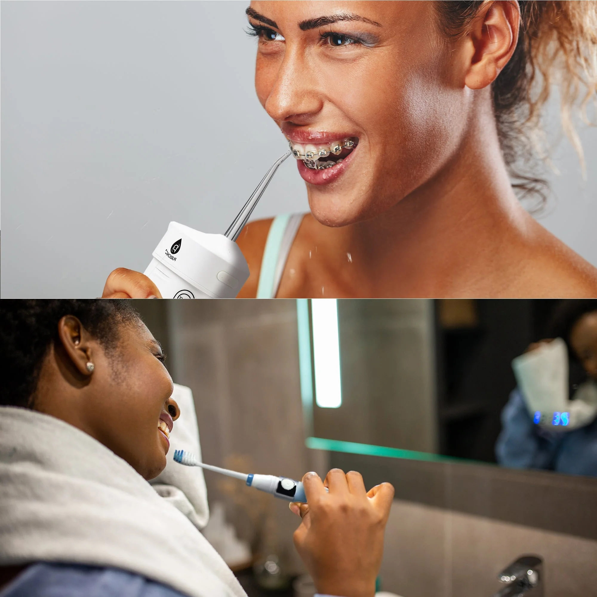 Compact Travel Oral Care Bundle: Portable USB Rechargeable Collapsible Water Flosser and Pursonic Portable Sonic Toothbrush by Pursonic - Image 3