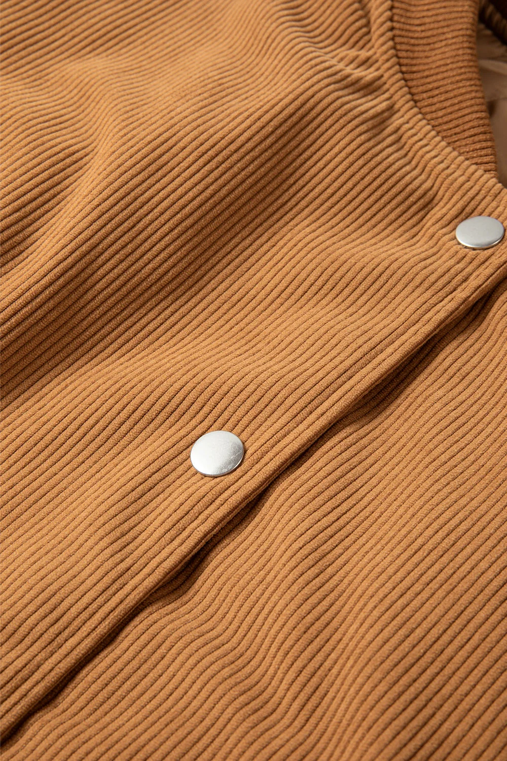 Contrast Baseball Collar Snap Down Long Sleeve Jacket - Image 17