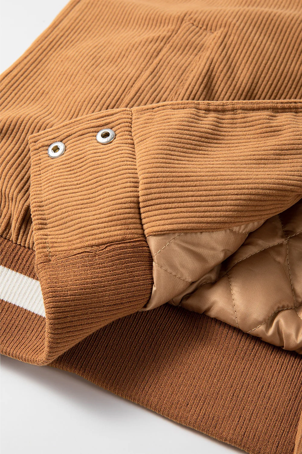 Contrast Baseball Collar Snap Down Long Sleeve Jacket - Image 21