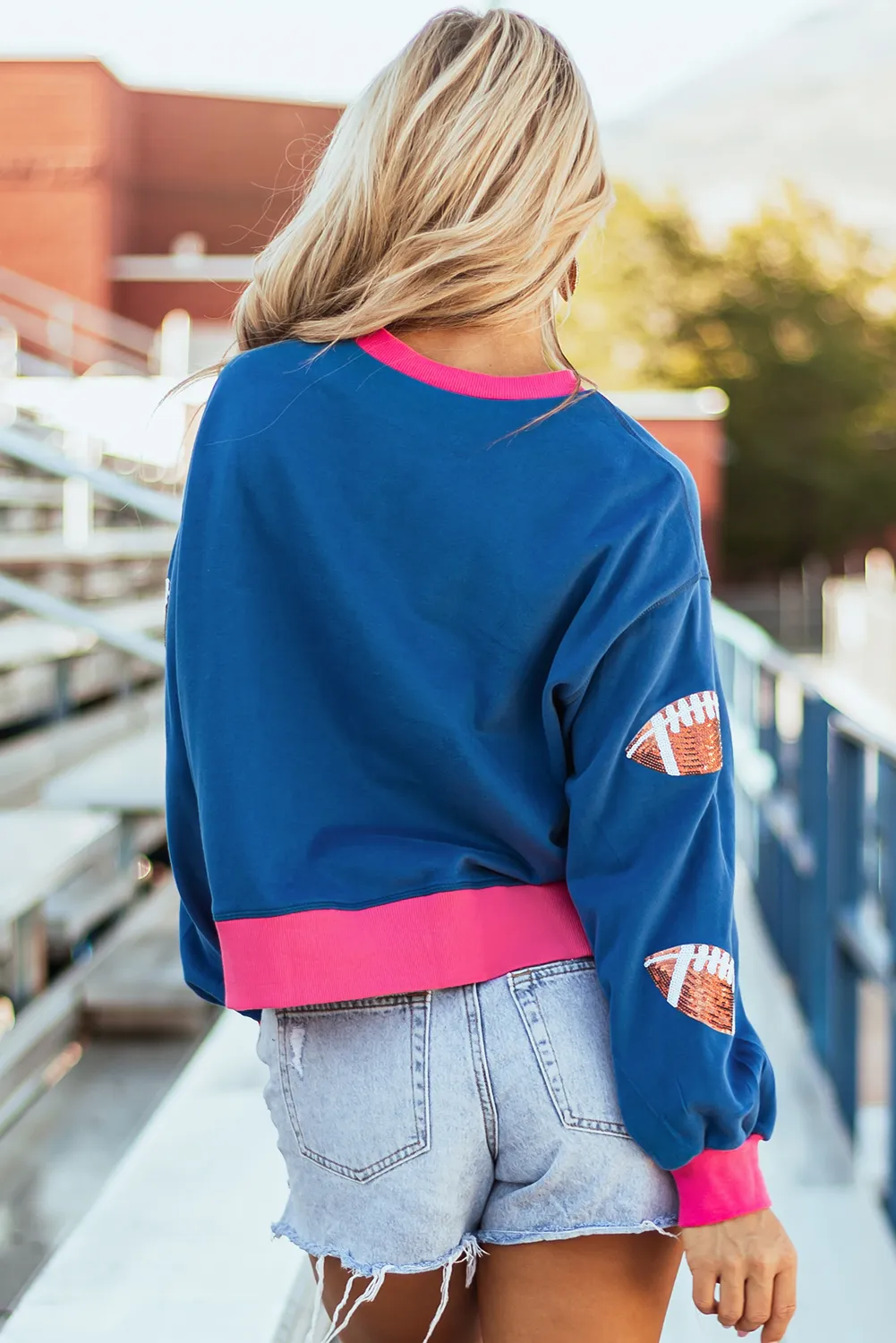 Contrast Football Long Sleeve Sweatshirt - Image 2
