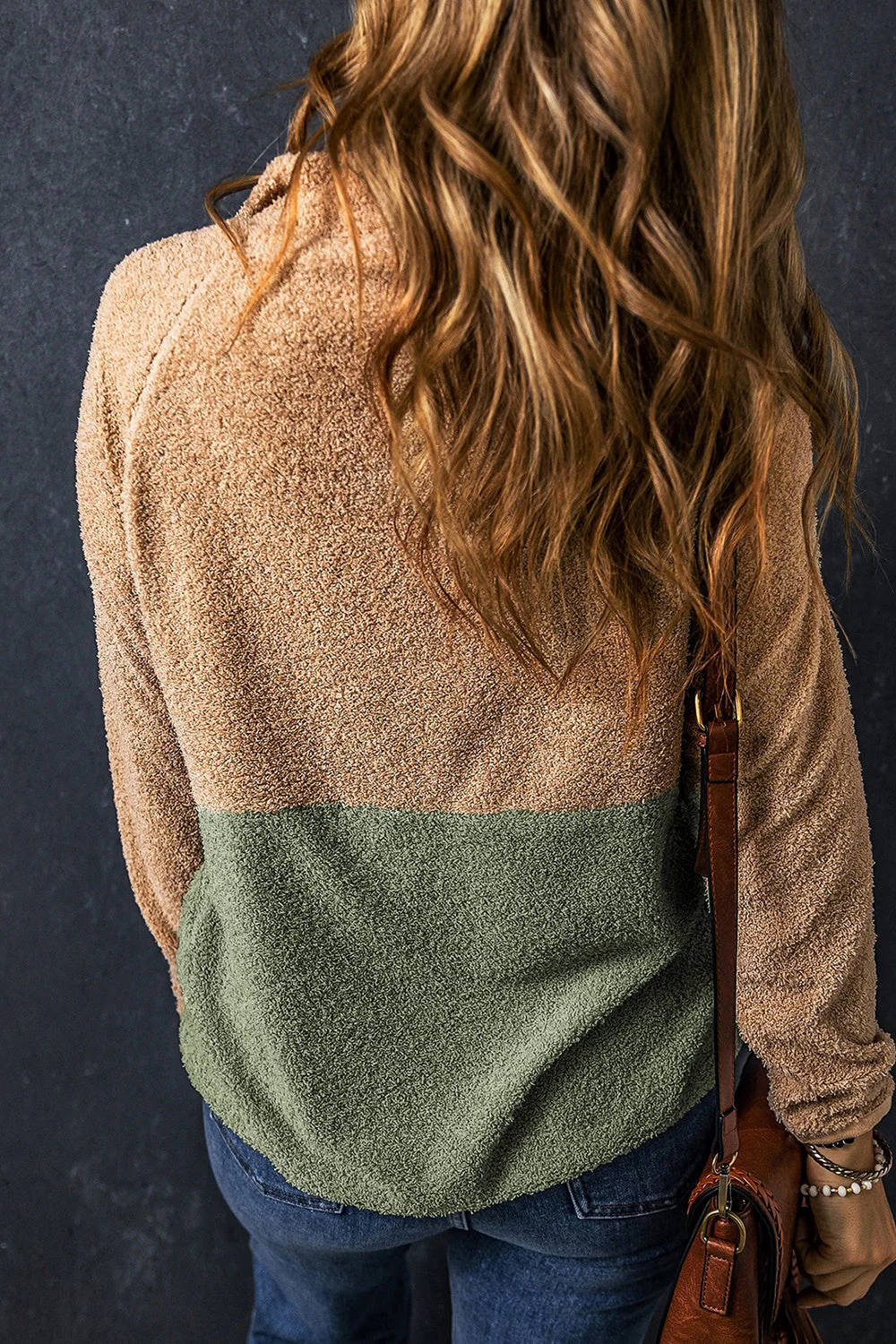 Contrast Half Zip Long Sleeve Sweatshirt - Image 2