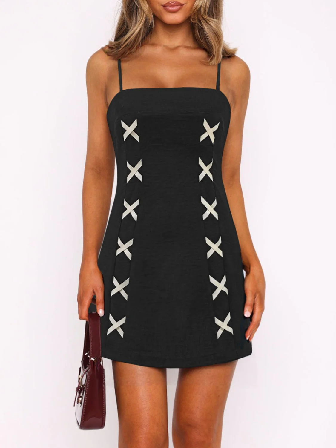 Contrast Mini Cami Dress - Image 2