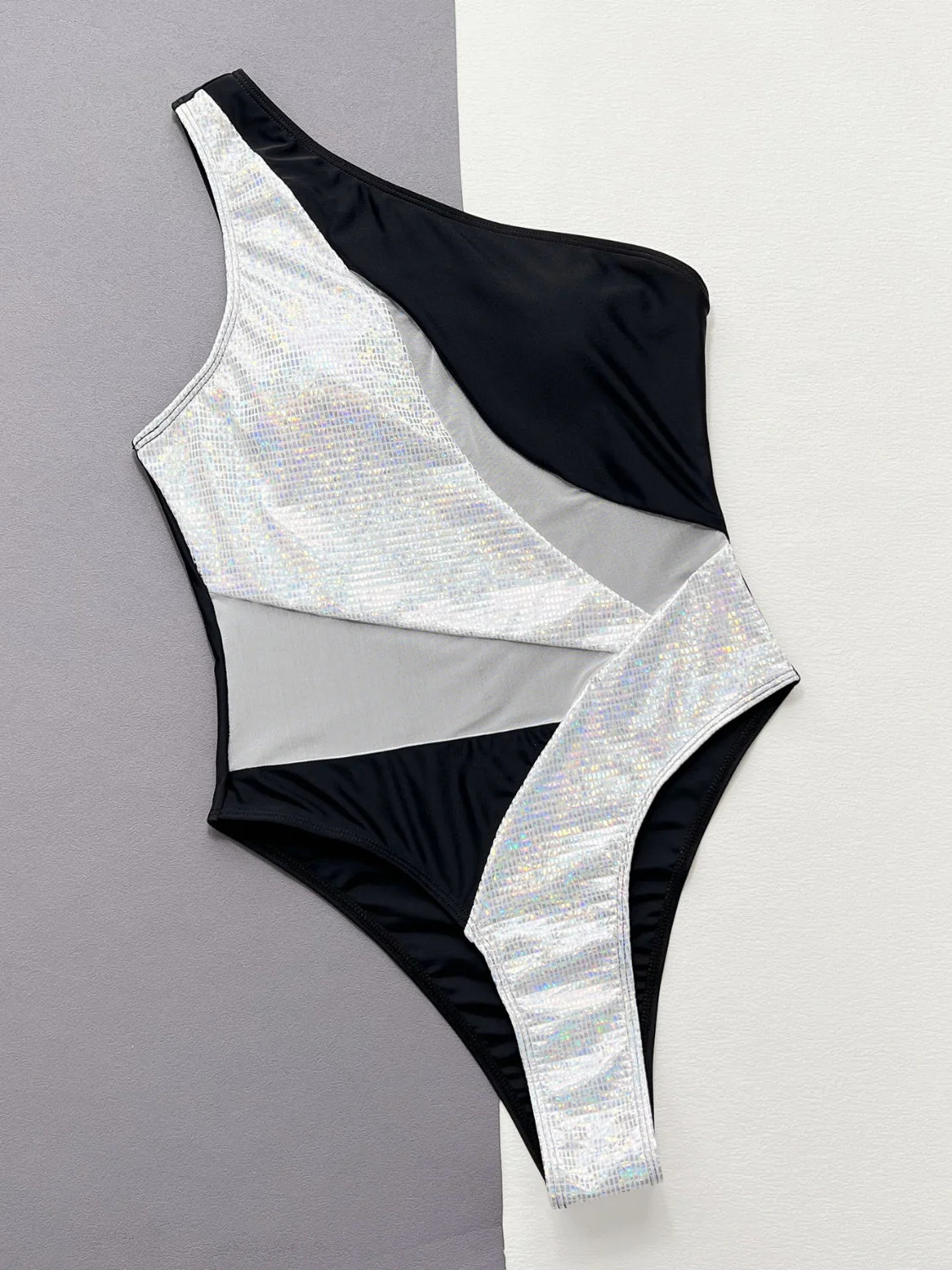 Contrast Panel One-Piece Swimsuit - Image 7