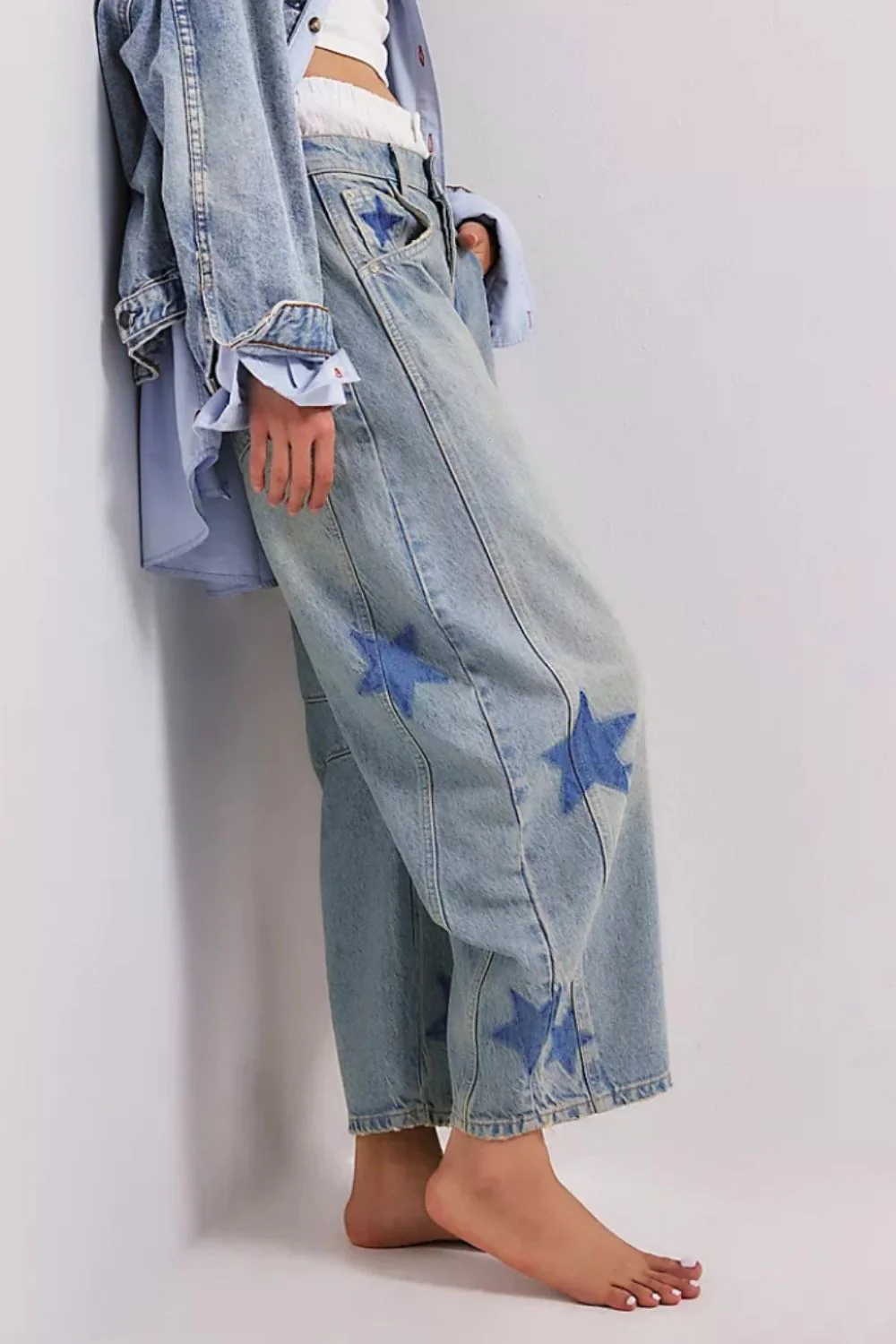 Contrast Star Wide Leg Jeans - Image 3