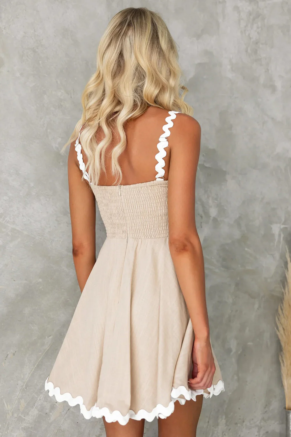 Contrast Trim Square Neck Mini Dress - Image 5
