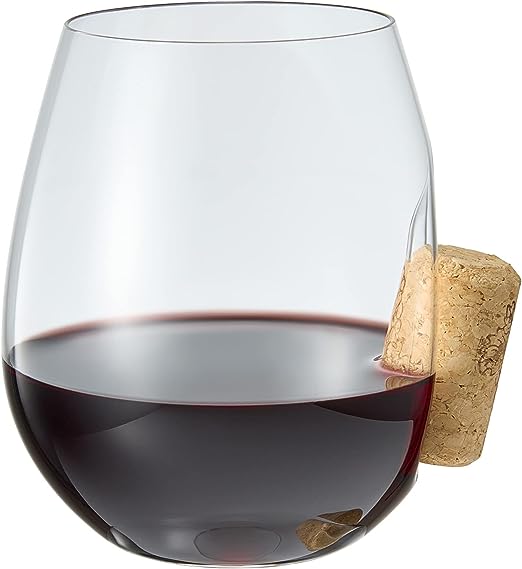 Corked Stemless Wine Glasses | Single | Stuck In The Glass Wine Cork Cocktail Glassware, Enthusiast Gift, Artisanal Crystal Glassware - Gift Idea for Him, Her, Wine Lover, Housewarming (19.6 OZ) by The Wine Savant - Image 3