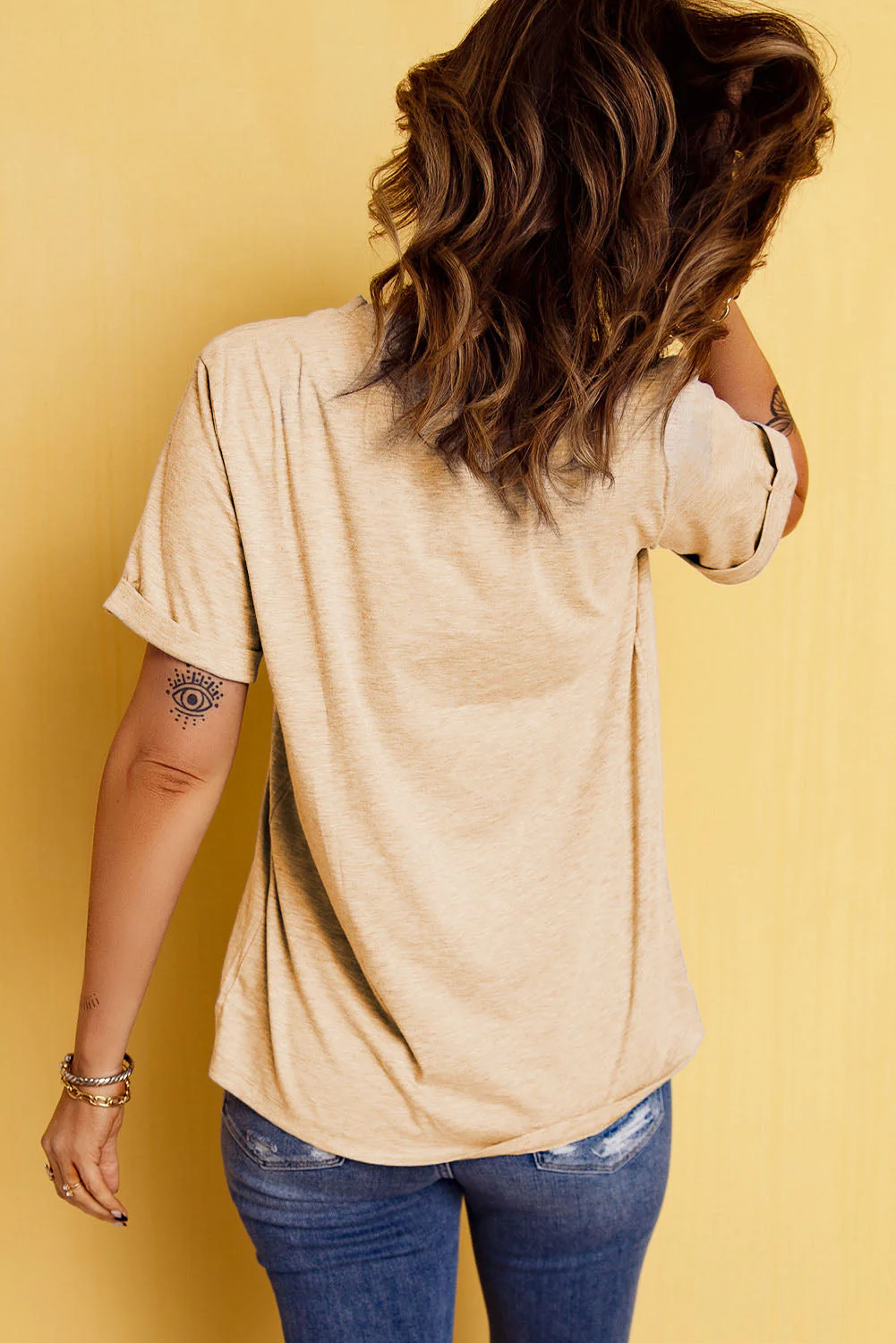 Corn Letter Graphic Cuffed Tee - Image 2