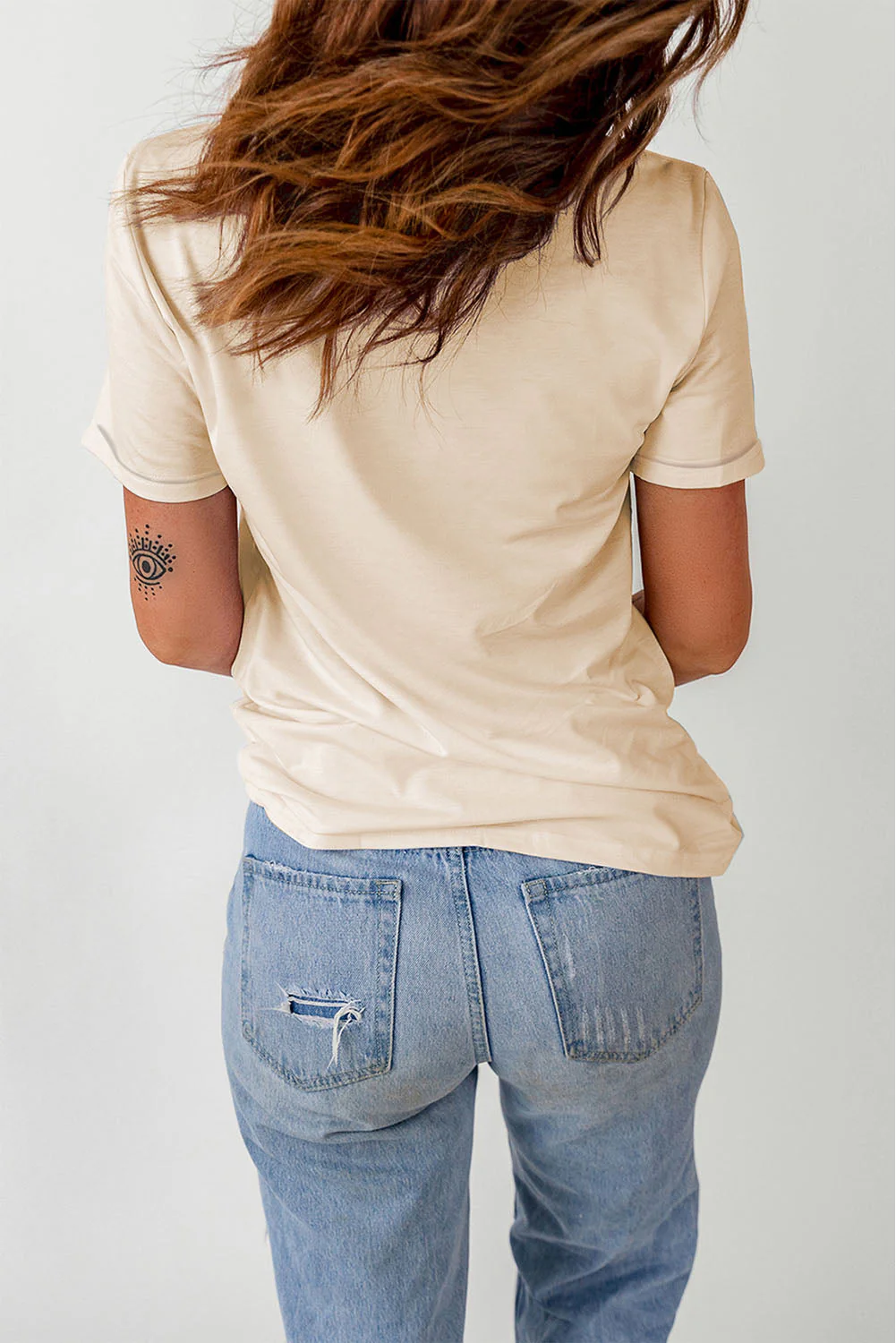 Corn Letter Graphic Cuffed Tee - Image 5