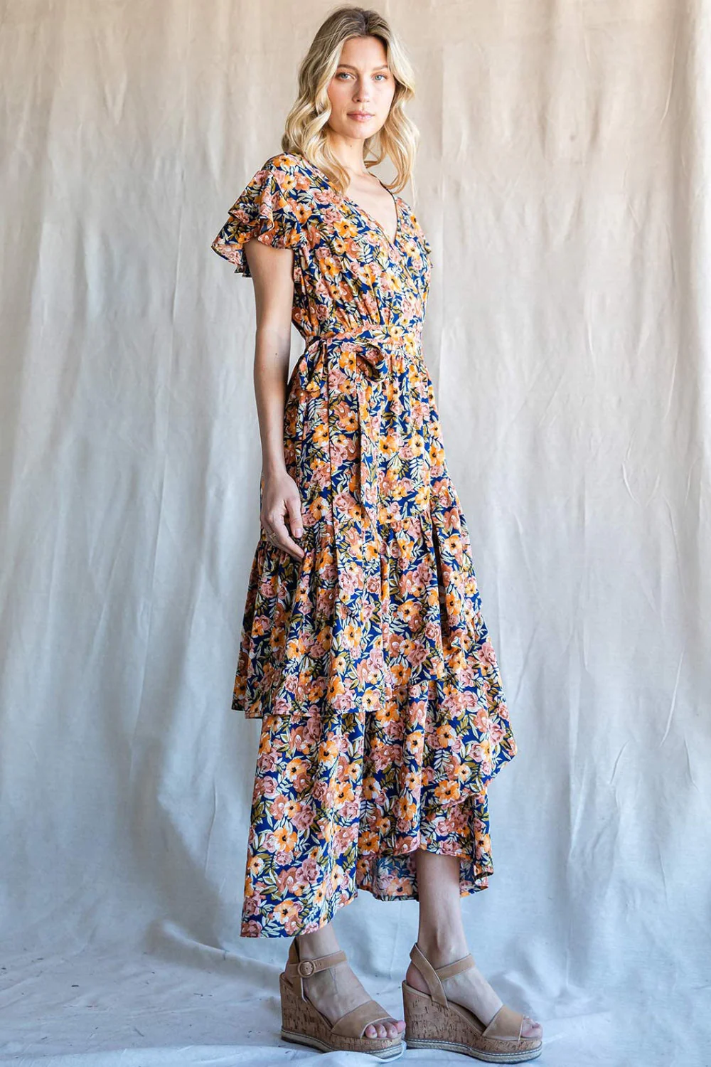 Cotton Bleu by Nu Label Floral Ruffled Midi Dress - Image 3