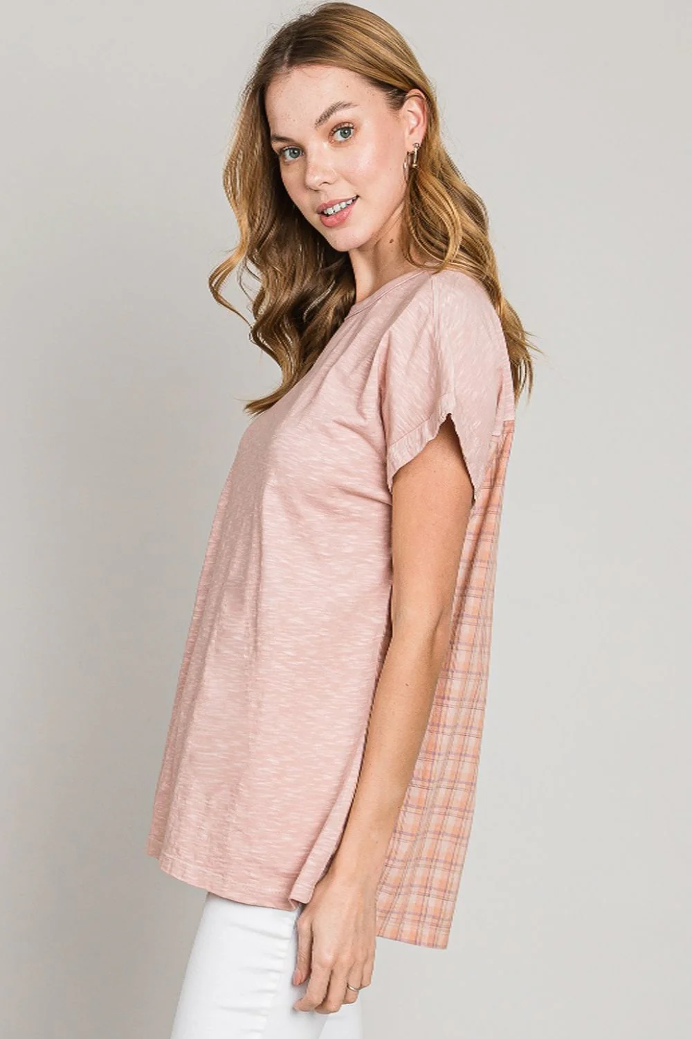 Cotton Bleu by Nu Label Plaid Short Sleeve T-Shirt - Image 3