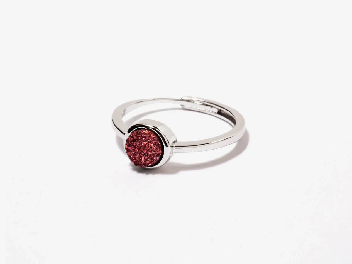 Cove Fuchsia Druzy Silver Ring by Little Sky Stone - Image 3