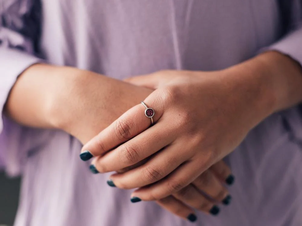 Cove Fuchsia Druzy Silver Ring by Little Sky Stone - Image 5