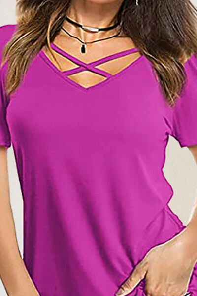 Crisscross Short Sleeve T-Shirt - Image 15