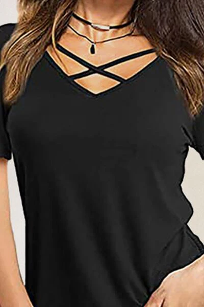 Crisscross Short Sleeve T-Shirt - Image 3