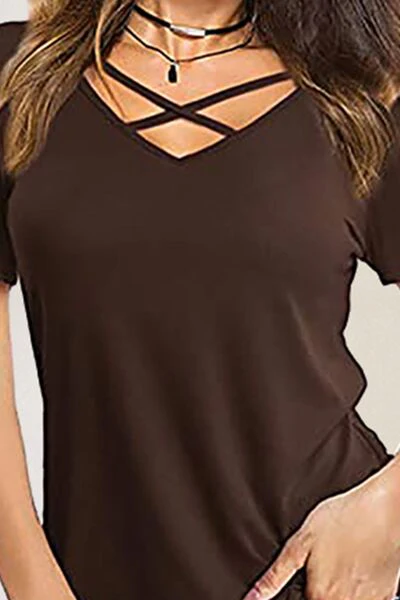 Crisscross Short Sleeve T-Shirt - Image 6