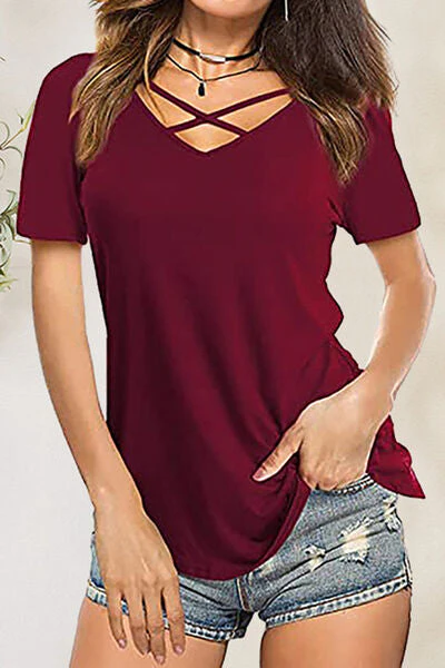 Crisscross Short Sleeve T-Shirt - Image 7