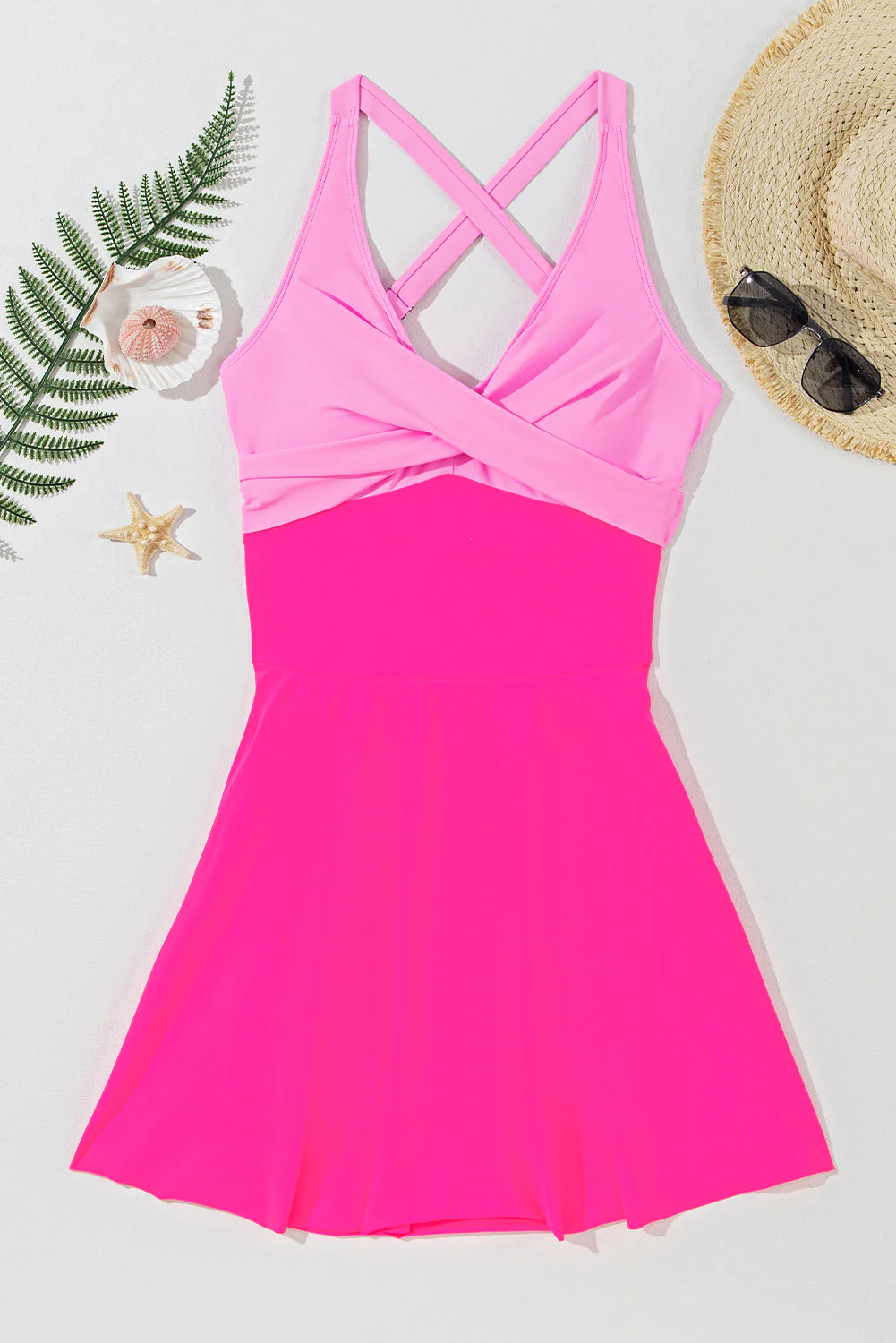 Crisscross V-Neck One-Piece Swimwear - Image 3