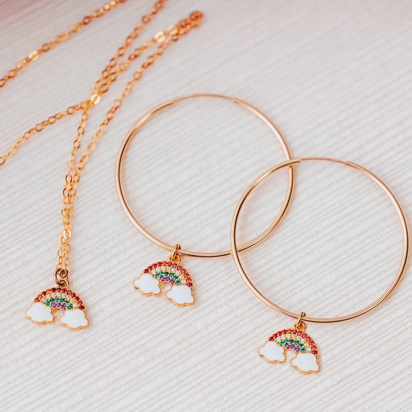 Crystal Rainbow Gold Necklace by Salt and Sparkle - Image 3