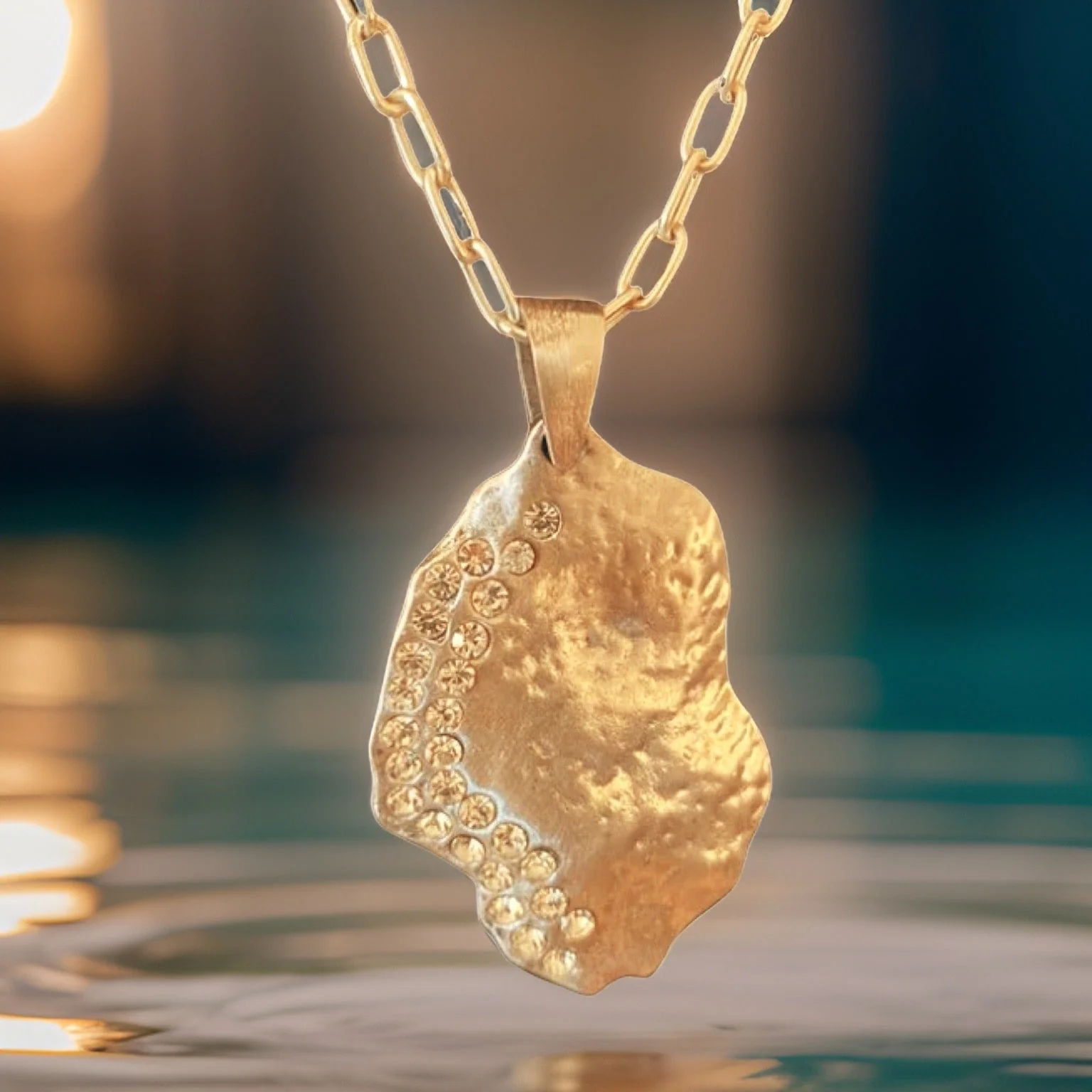 Crystal Waning Gibbous Moon Necklace by The Urban Charm - Image 6